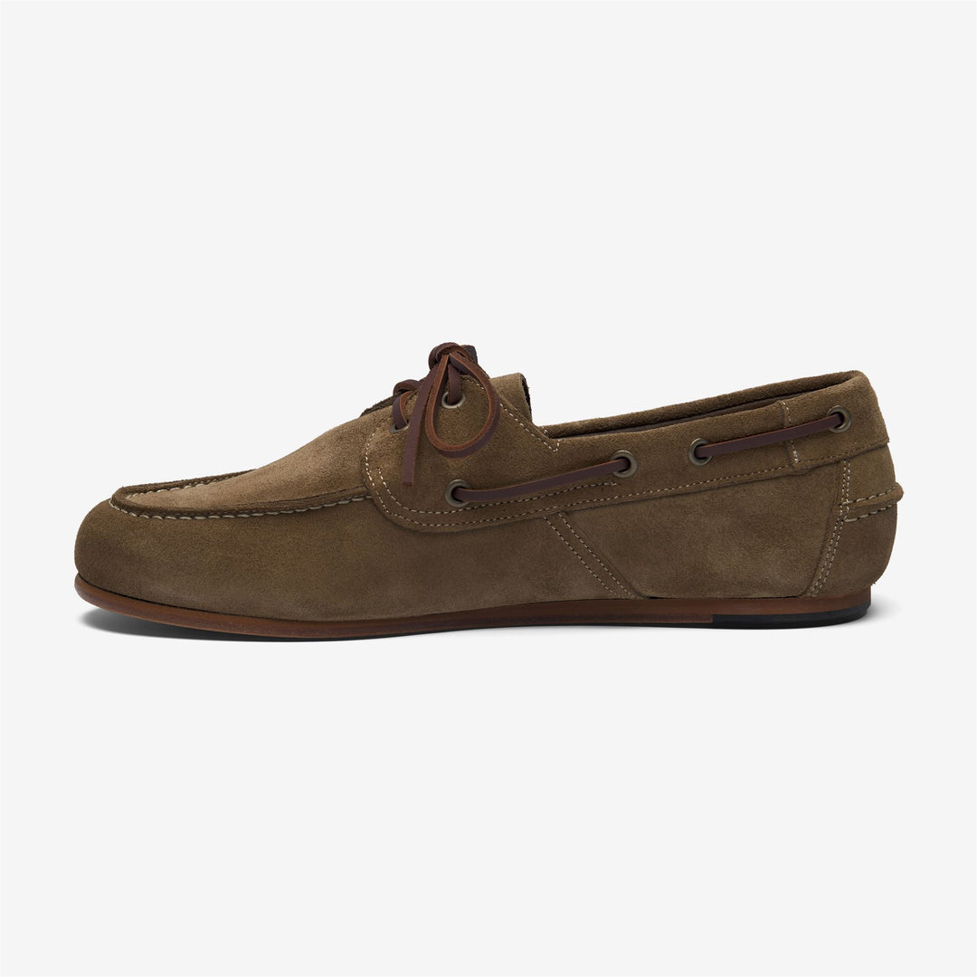 Brown men's Yacht Moccasin Boat Shoes in Soft Italian Suede main