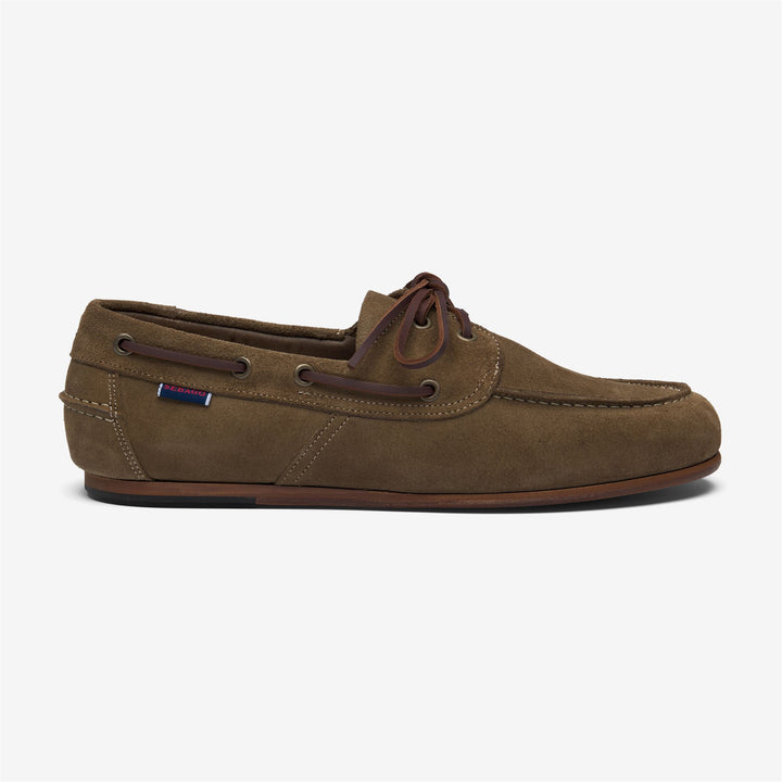 Brown men's Yacht Moccasin Boat Shoes in Soft Italian Suede 1