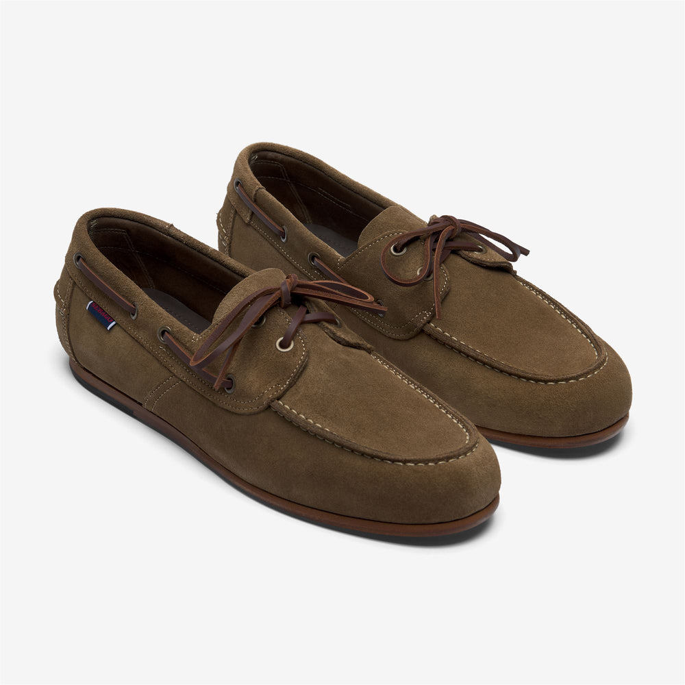 Zapatos náuticos tipo mocasín Yacht para hombre en ante italiano suave color marrón 02