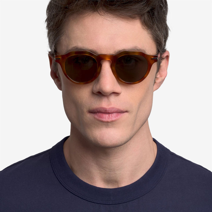 Orangefarbene, funktionelle Unisex-Sonnenbrille mit Acetatrahmen 7