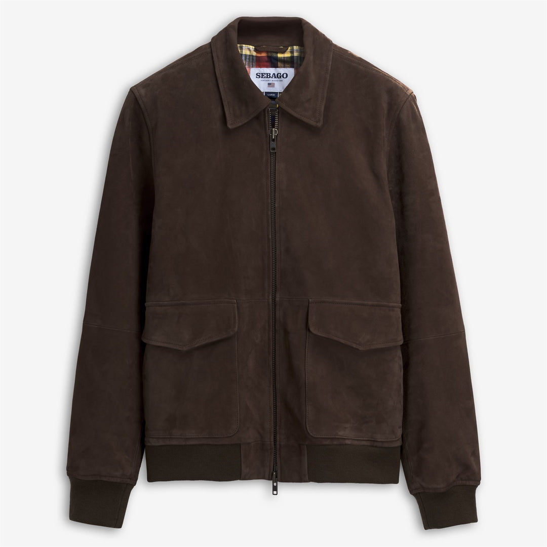 Black coffee Unisex Leather Bomber Jacket with Madras Lining 01