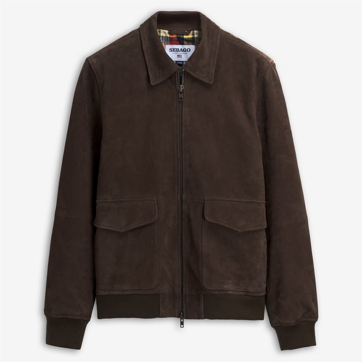 Black coffee Unisex Leather Bomber Jacket with Madras Lining 1