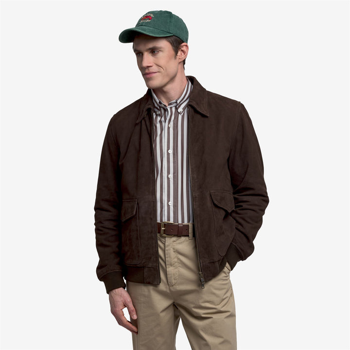 Black coffee Unisex Leather Bomber Jacket with Madras Lining 6