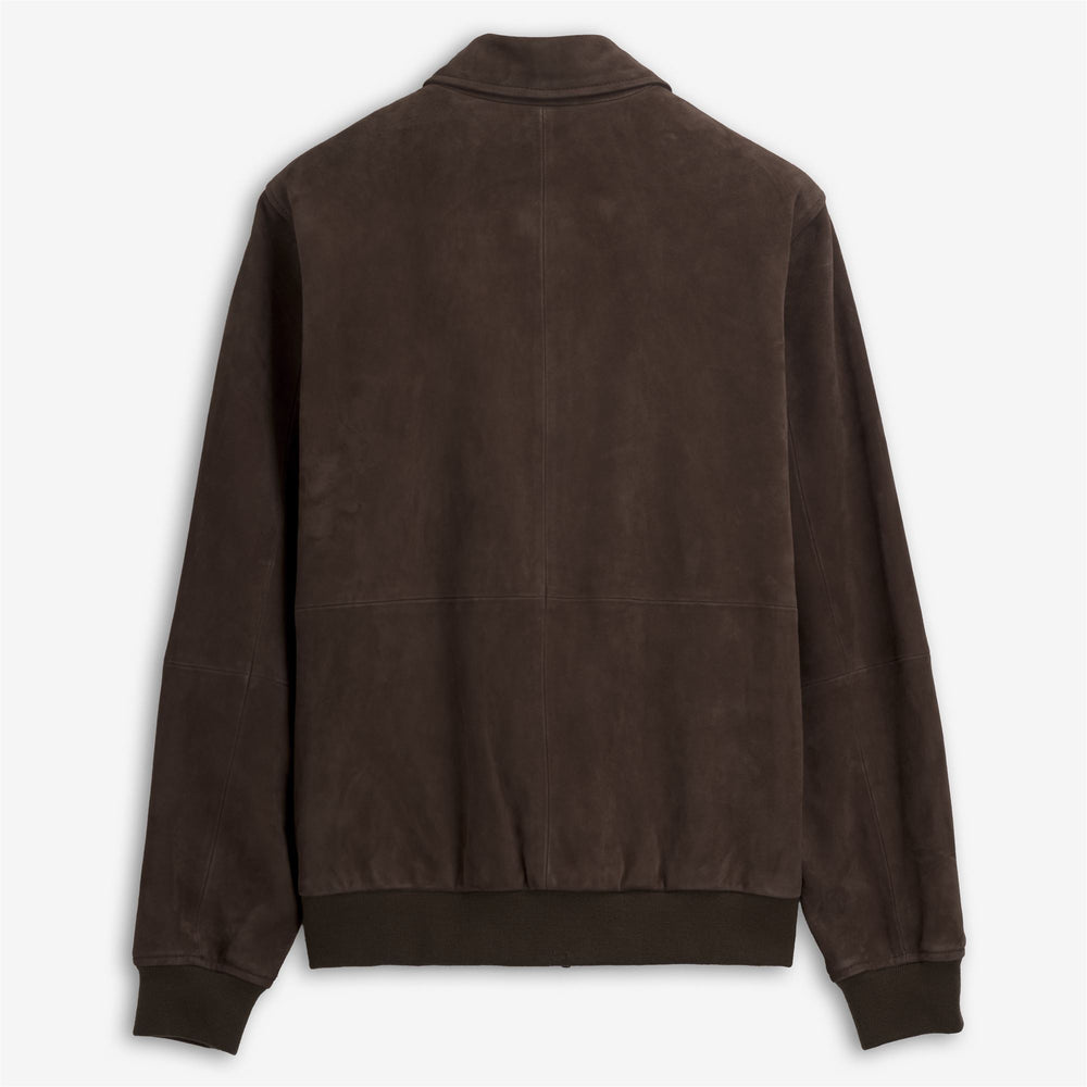 Black coffee Unisex Leather Bomber Jacket with Madras Lining 02