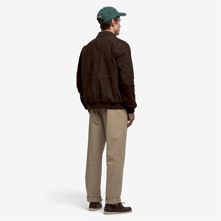 Black coffee Unisex Leather Bomber Jacket with Madras Lining 5