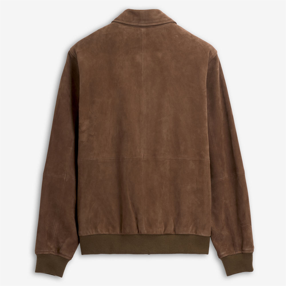 Brown unisex Leather Bomber Jacket with Madras Check Lining 02