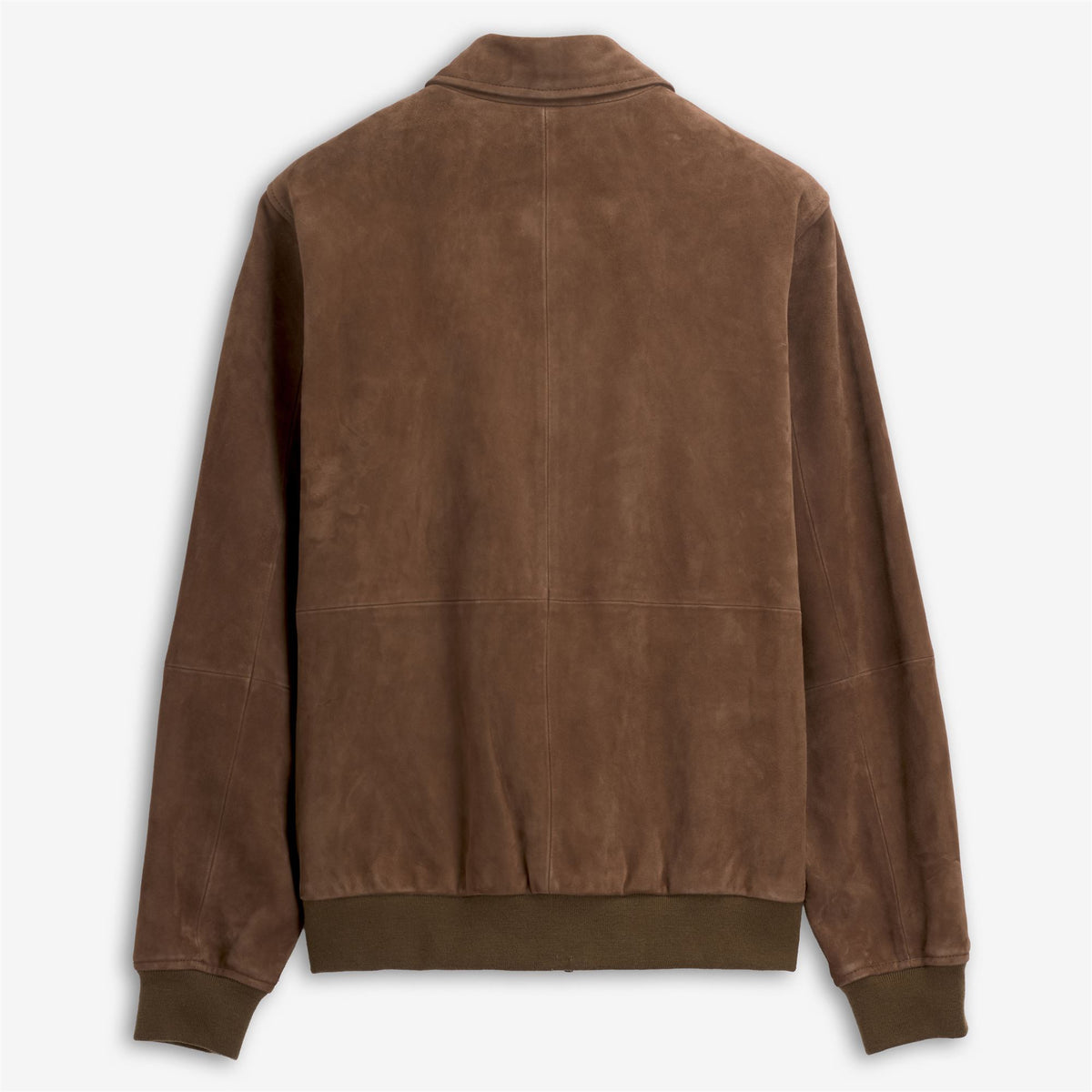 Brown Unisex Suede Bomber Jacket