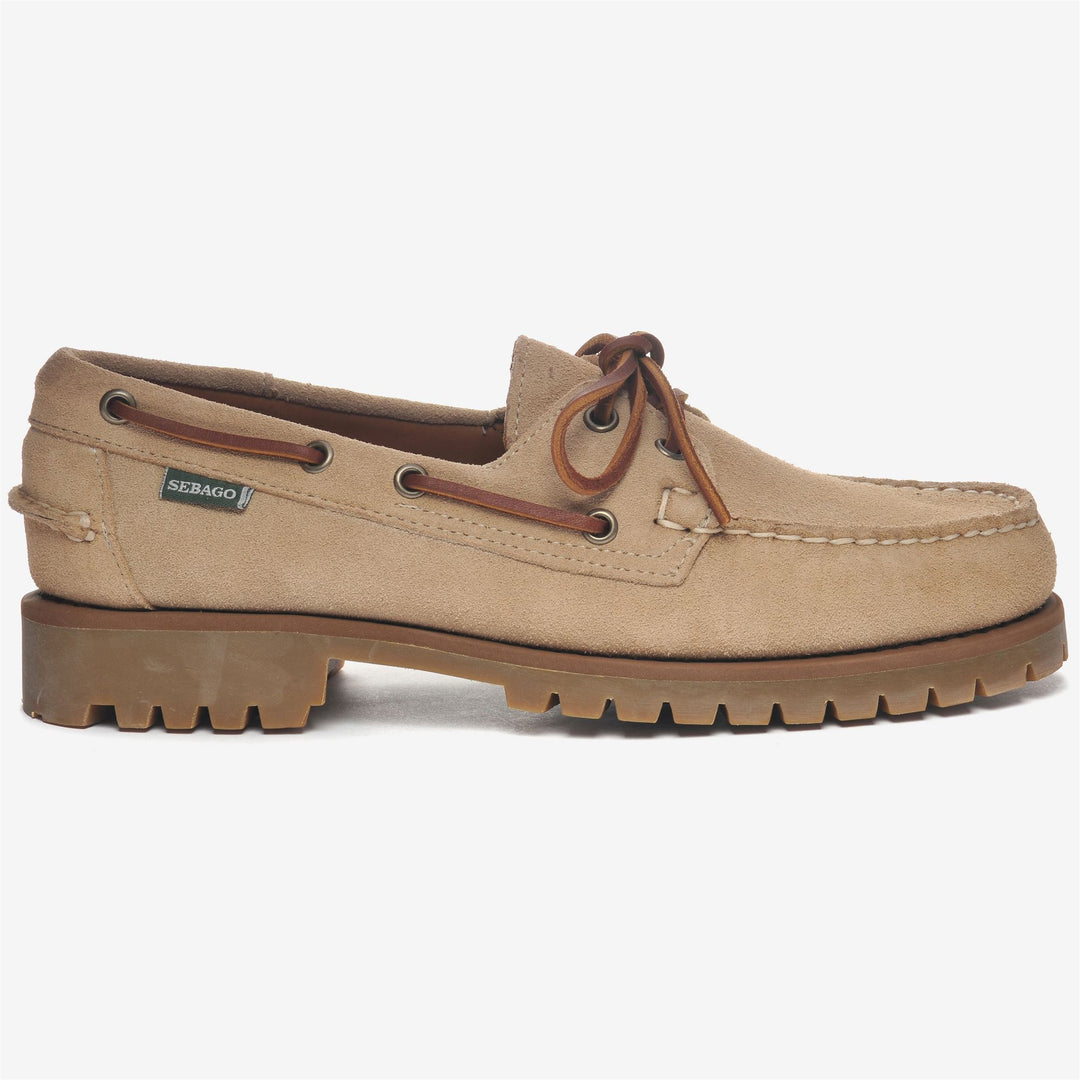 Beige Men's Suede Moccasin with Weather-Resistant Sole 01