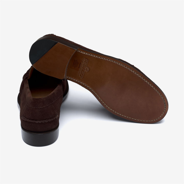 Mocasines de ante marrón oscuro para hombre con detalle de bocado de caballo 4