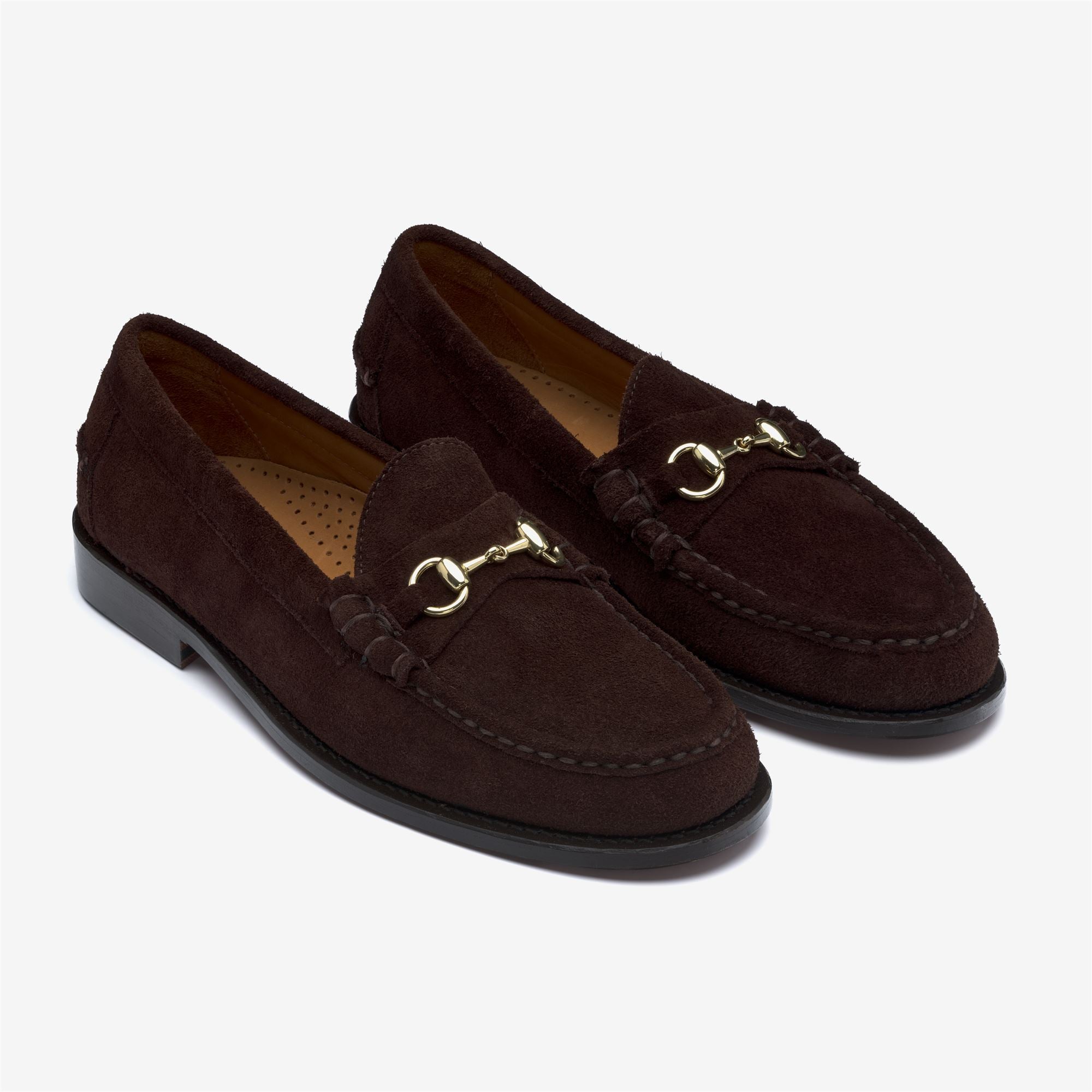 Dark brown Men's Suede Moccasin Loafers with Horsebit Detail | Sebago