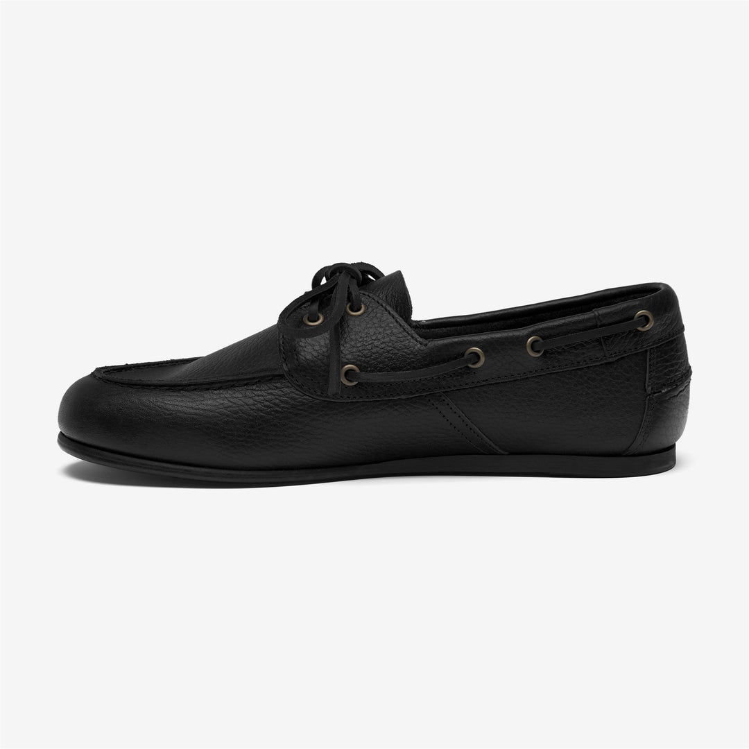 Black Women's Leather Moccasin Boat Shoes for Yachting main