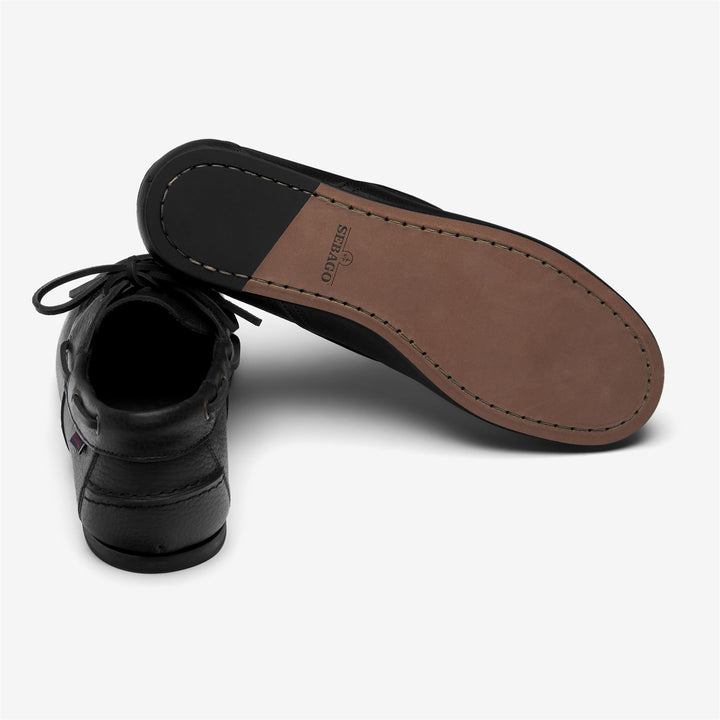 Black Women's Leather Moccasin Boat Shoes for Yachting 4
