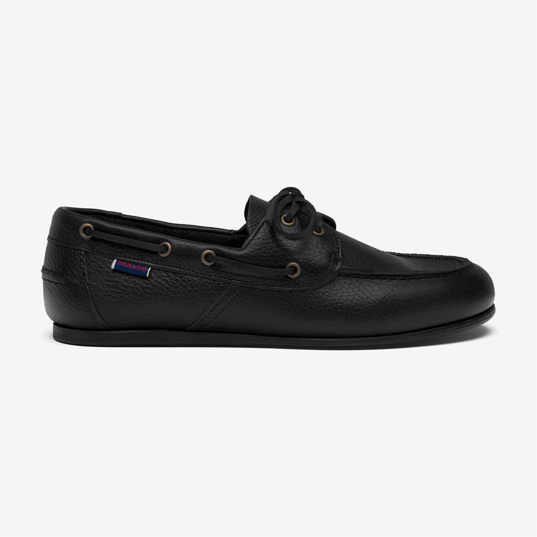 Black Women's Leather Moccasin Boat Shoes for Yachting main