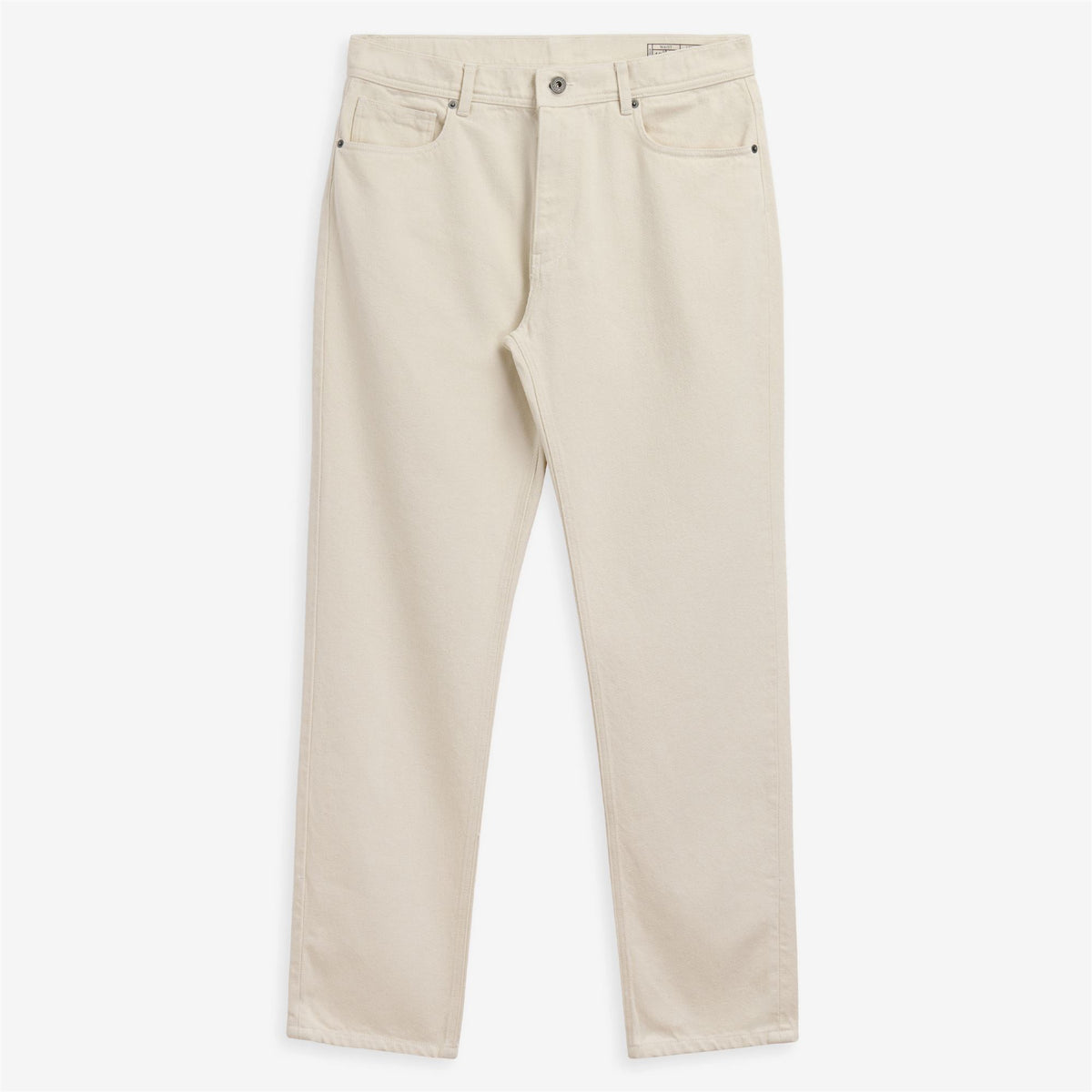 Beige Men's Cotton Gabardine Straight-Leg Pant