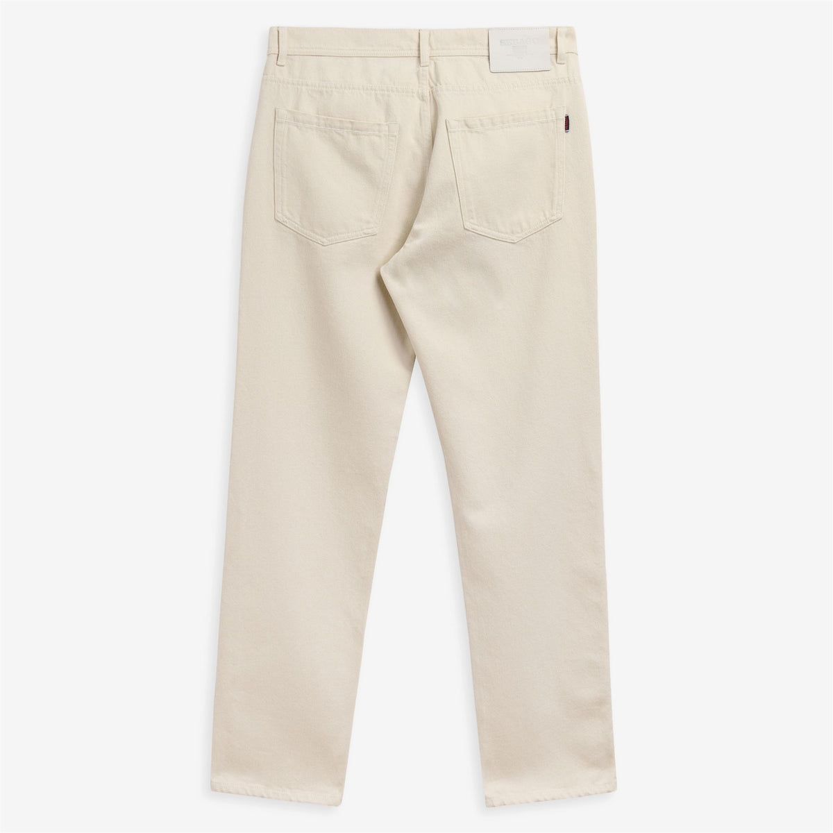 Beige Men's Cotton Gabardine Straight-Leg Pant