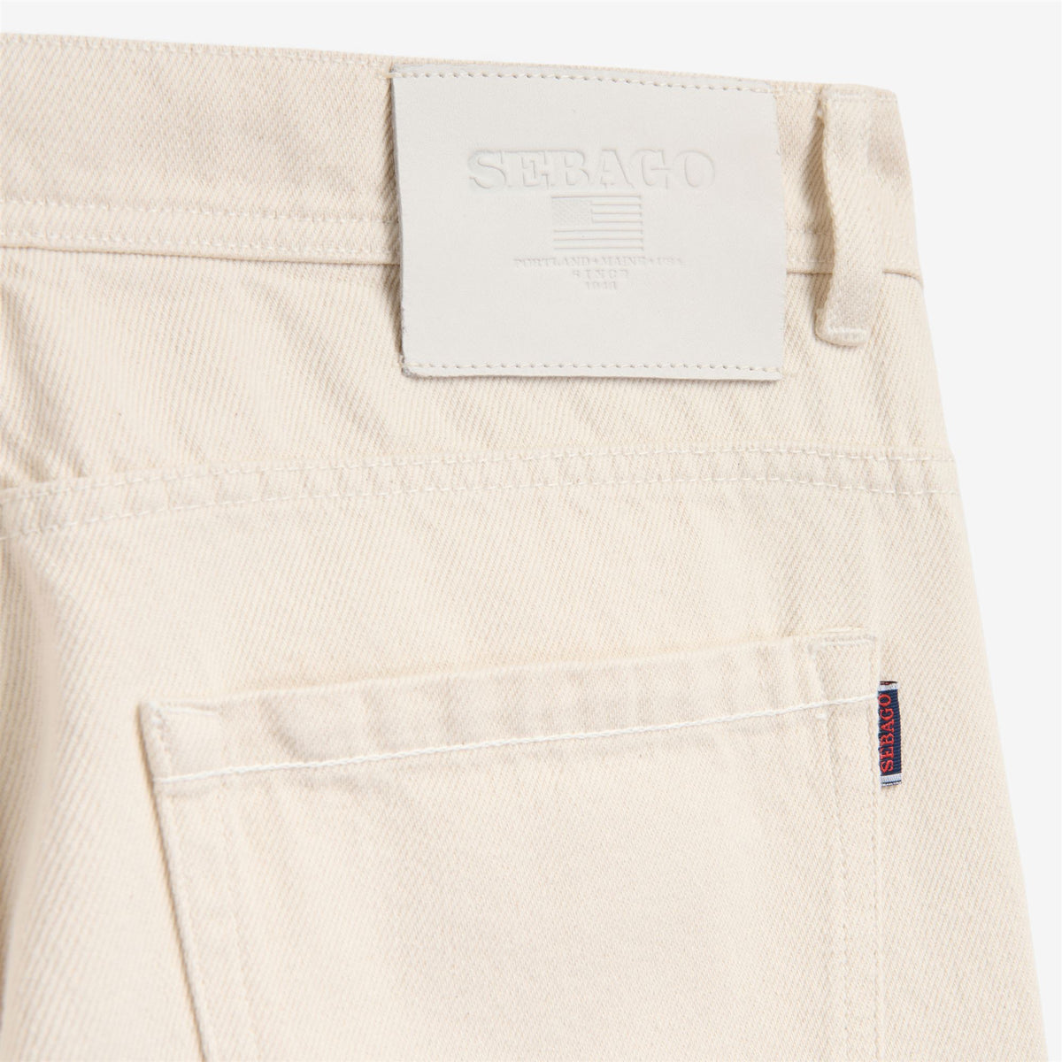 Beige Men's Cotton Gabardine Straight-Leg Pant