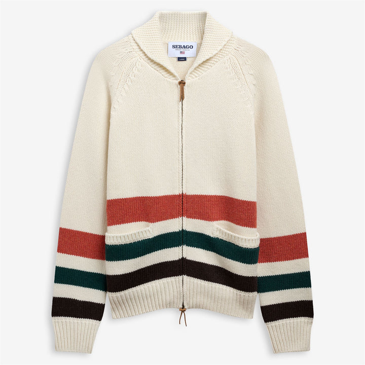 Chaqueta unisex multicolor de mezcla de lana con cuello chal. 1