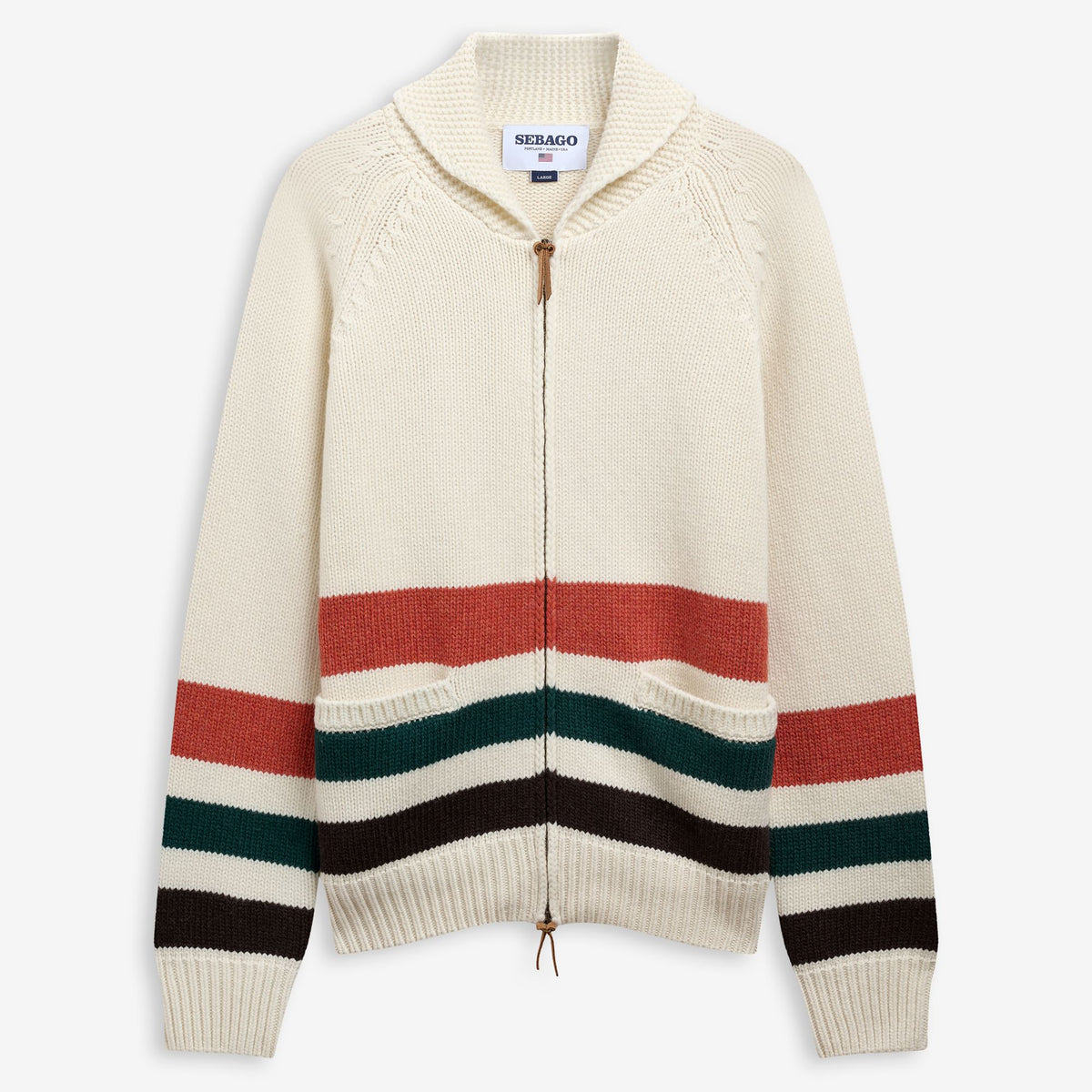 White Unisex Wool Cardigan