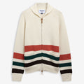 Knitwear_Unisex_DYER BAY_Jacket_White Natural-Brown-Green - Commercial 1
