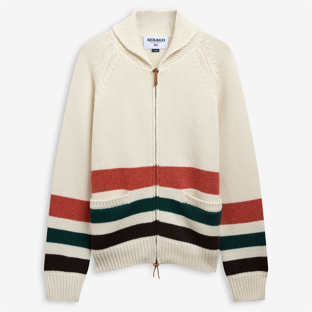 DYER BAY - Knitwear - Jacket - Unisex - White Natural-Brown-Green main