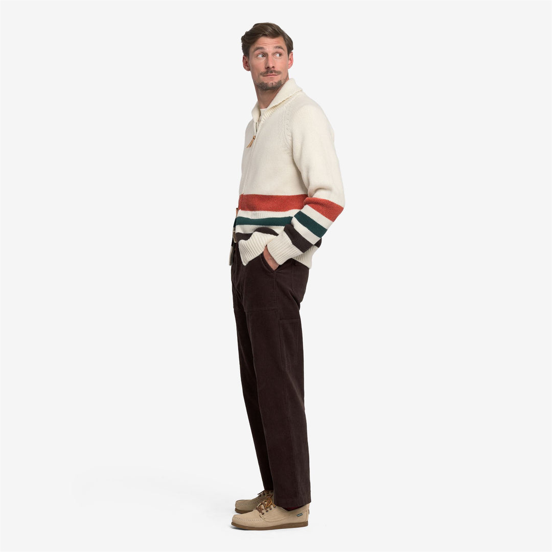 DYER BAY - Knitwear - Jacket - Unisex - White Natural-Brown-Green main