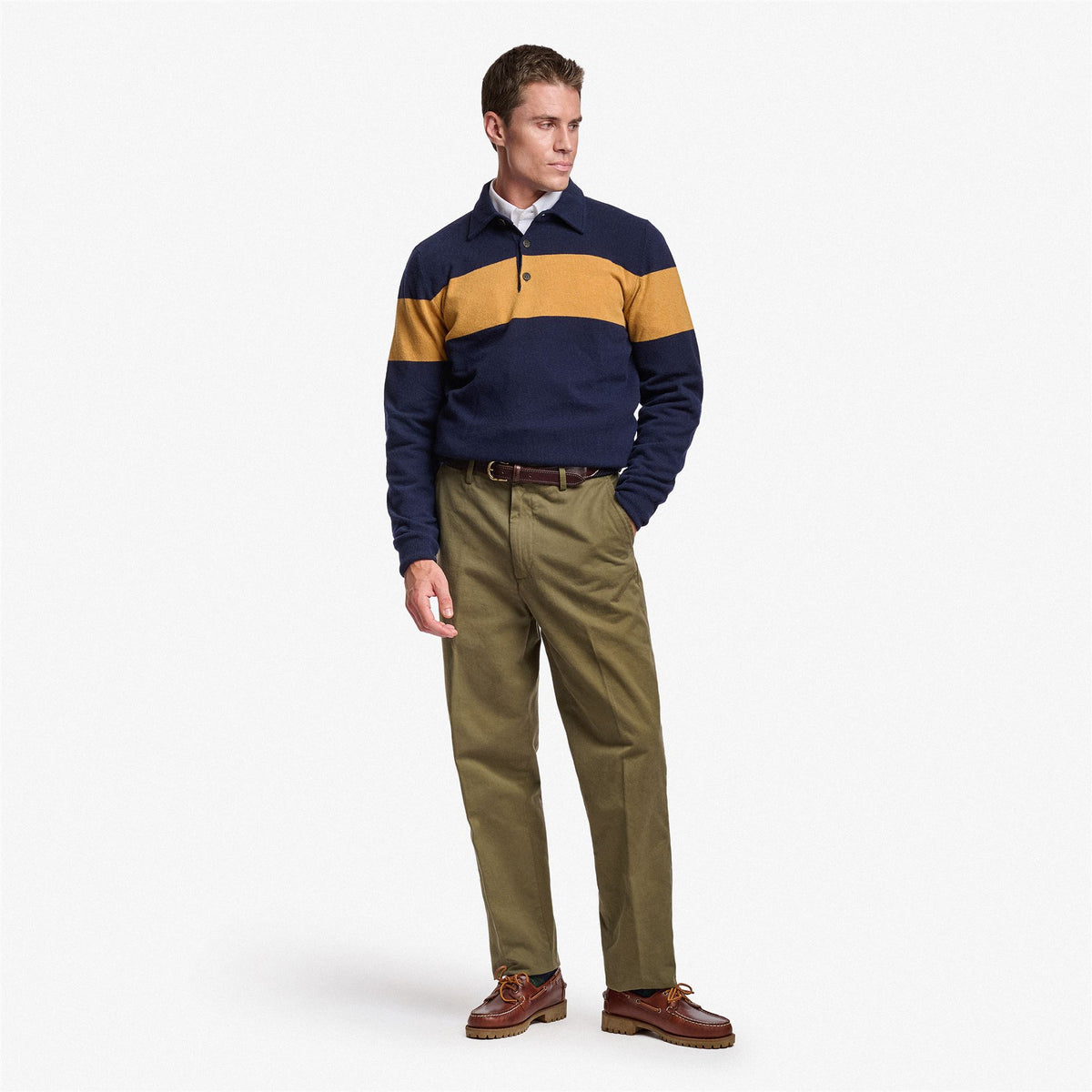 Blue Unisex Wool Polo Shirt