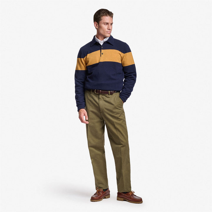 Blue Unisex Classic Wool Polo Knitwear 4