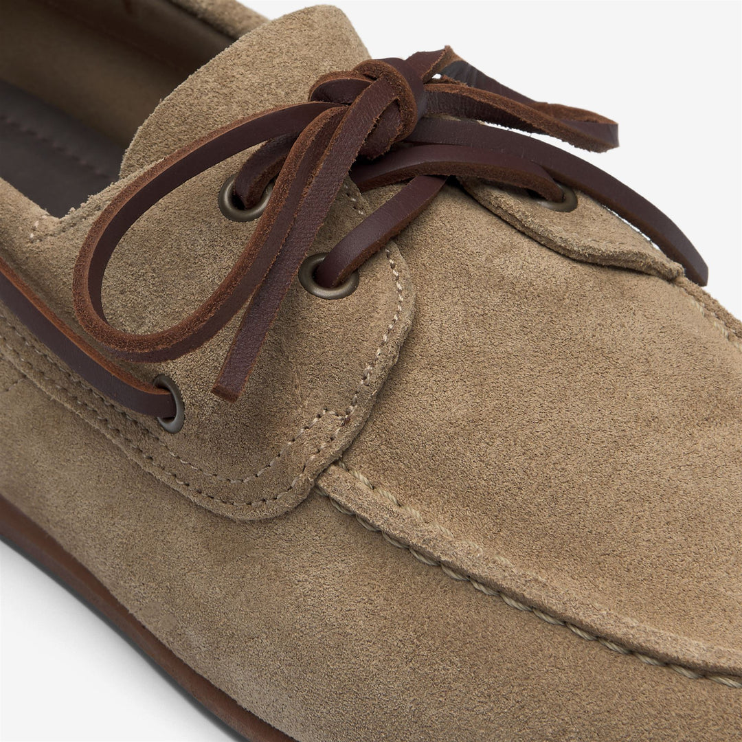 Mocassins de yachting beiges pour femmes, chaussures bateau à semelle en cuir main