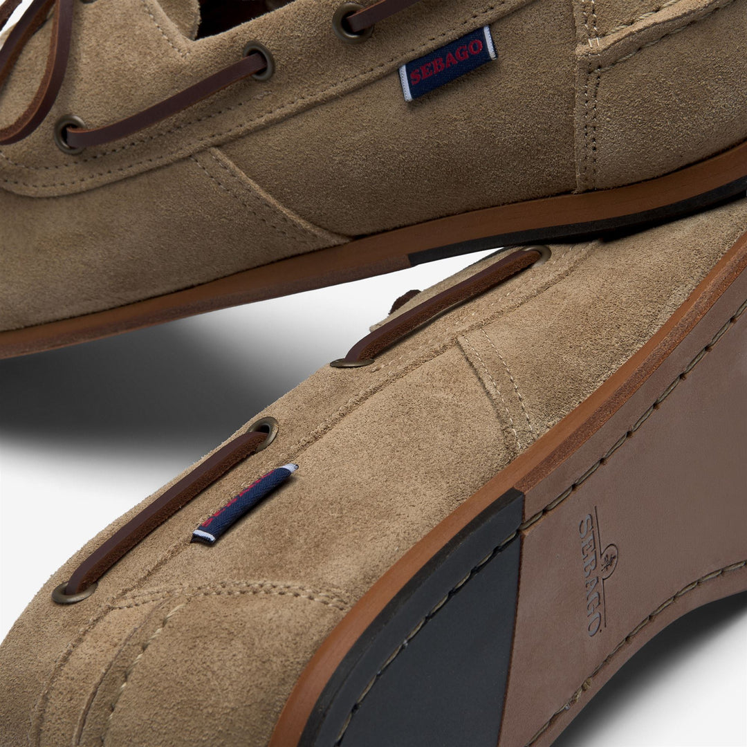 Mocassins de yachting beiges pour femmes, chaussures bateau à semelle en cuir main