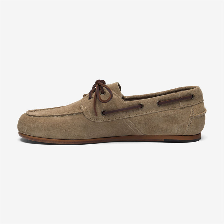 Beige women's Yachting Mocassin Boat Shoes with Leather Sole 3