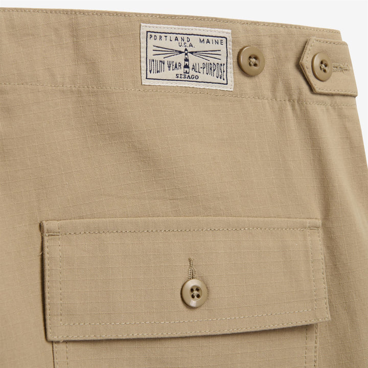 Beige Men's Utility Fatigue Bermuda Shorts 3