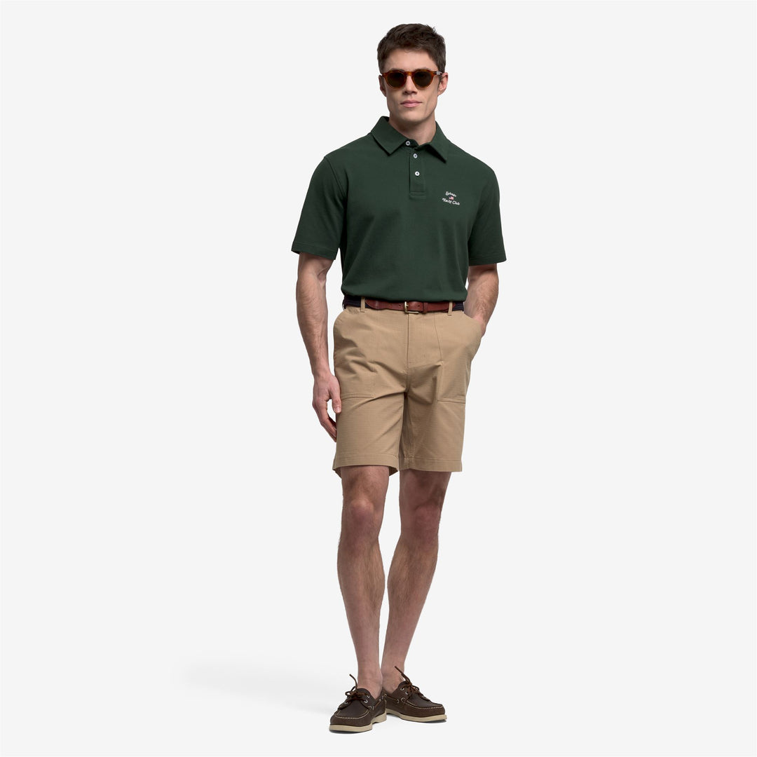 Beige Men's Utility Fatigue Bermuda Shorts main