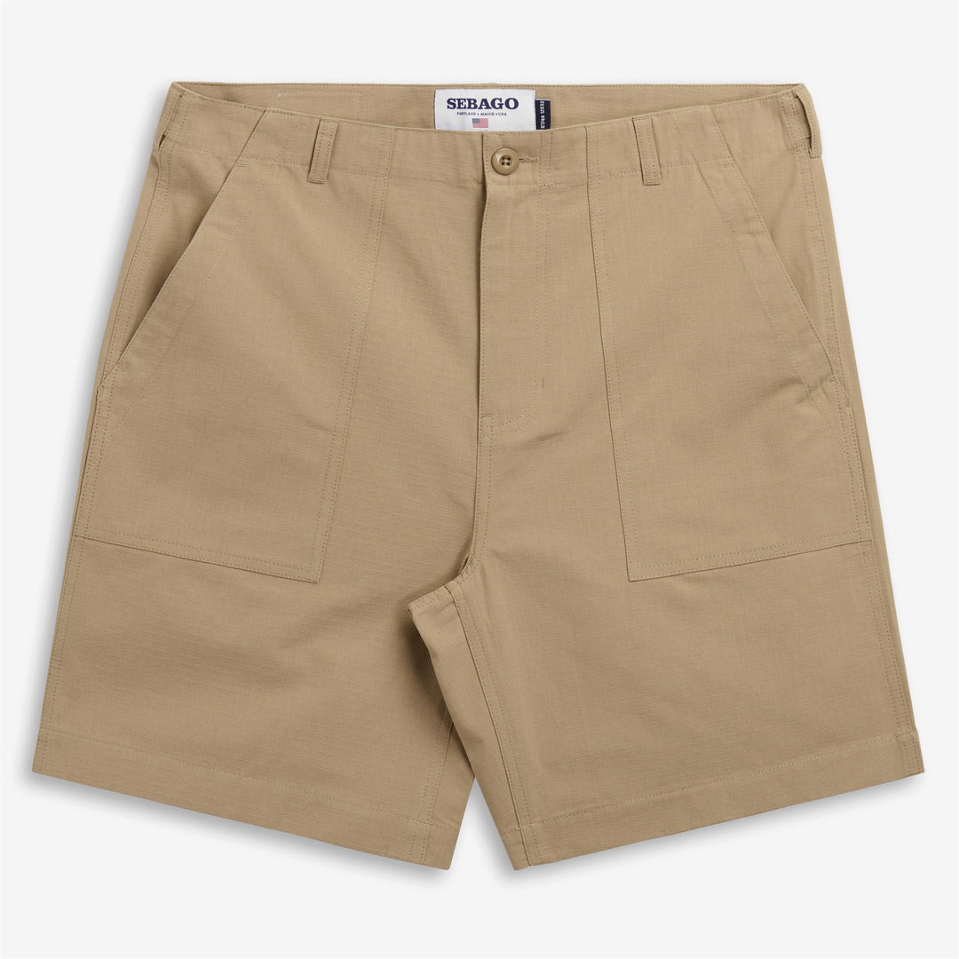 Beige Men's Utility Fatigue Bermuda Shorts 01
