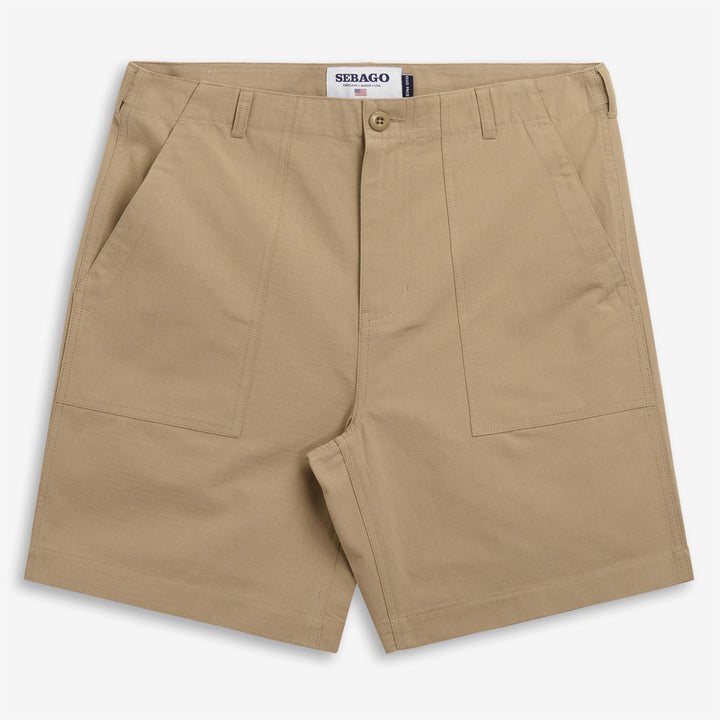 Beige Men's Utility Fatigue Bermuda Shorts 1