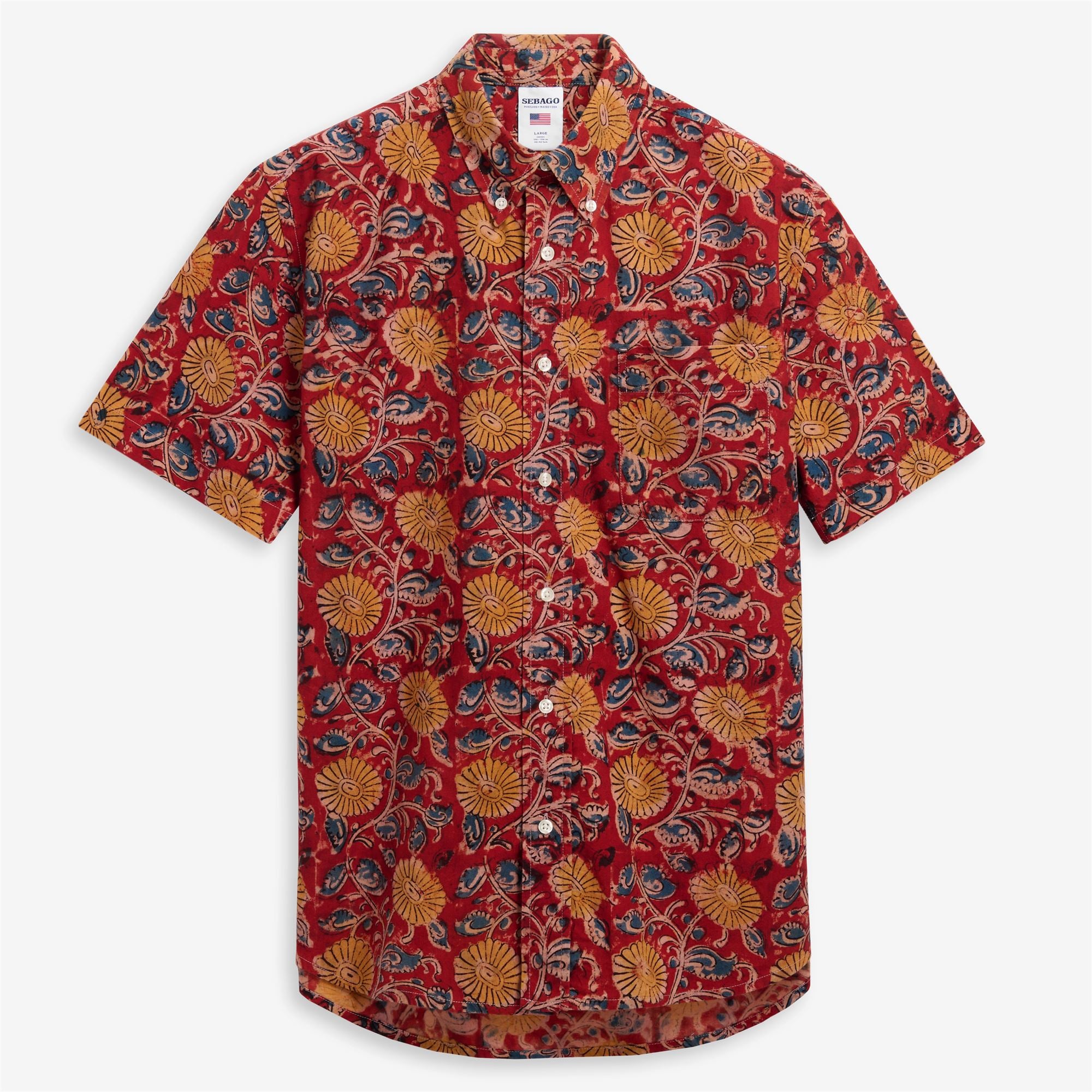 Shirts_UNISEX_MUDDYRIVER_Button Down_Fancy Red-Yellow-Blue - Commercial 1
