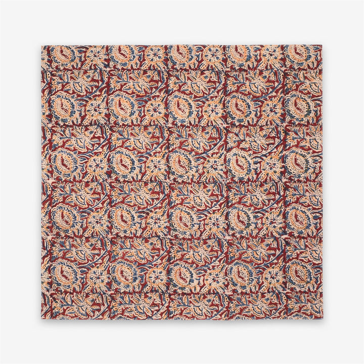 Beige yellow Unisex Cotton Bandana with Handcrafted Print 1