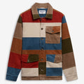Jackets_Unisex_DORR CORDUROY PATCHWORK_Jacket_Beige-Brown-Sky-Green - Commercial 1