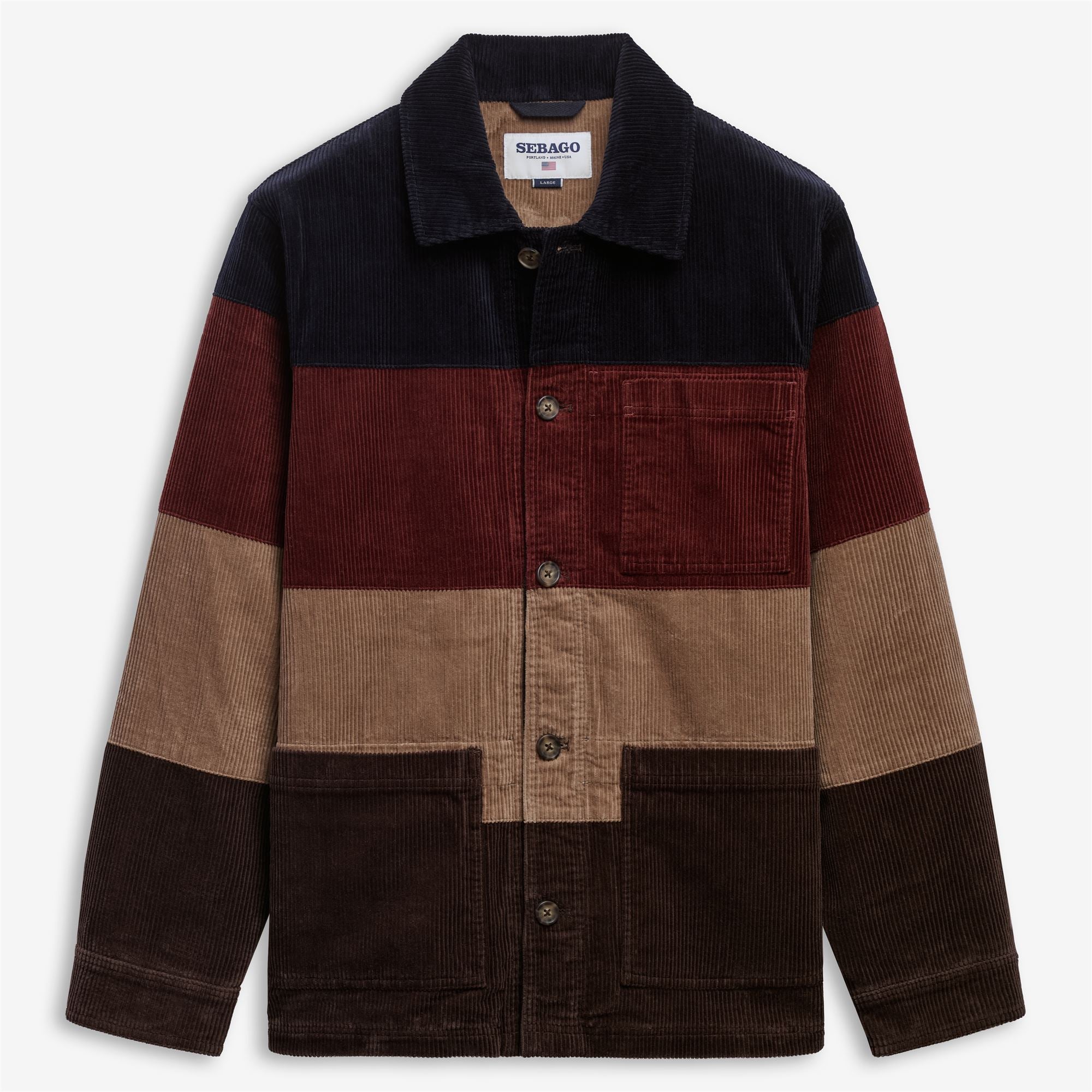 Jackets_Unisex_DORR CORDUROY STRIPES_Jacket_Blue-Reddish Brown-Beige-Dk Brown - Commercial 1