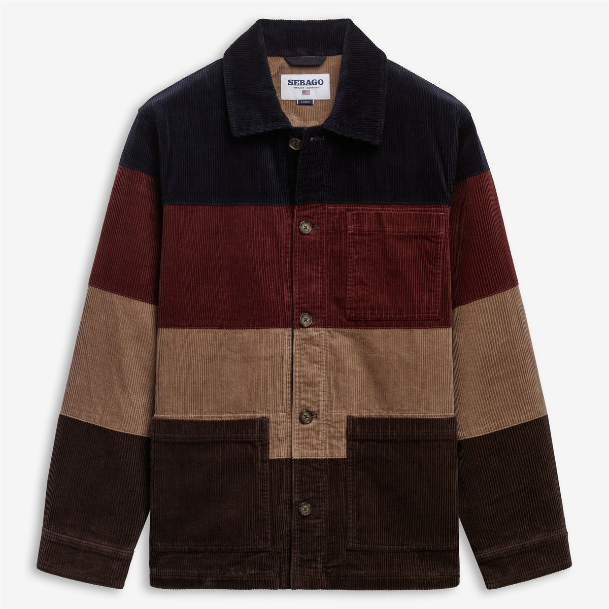 Blue Unisex Corduroy Striped Jacket