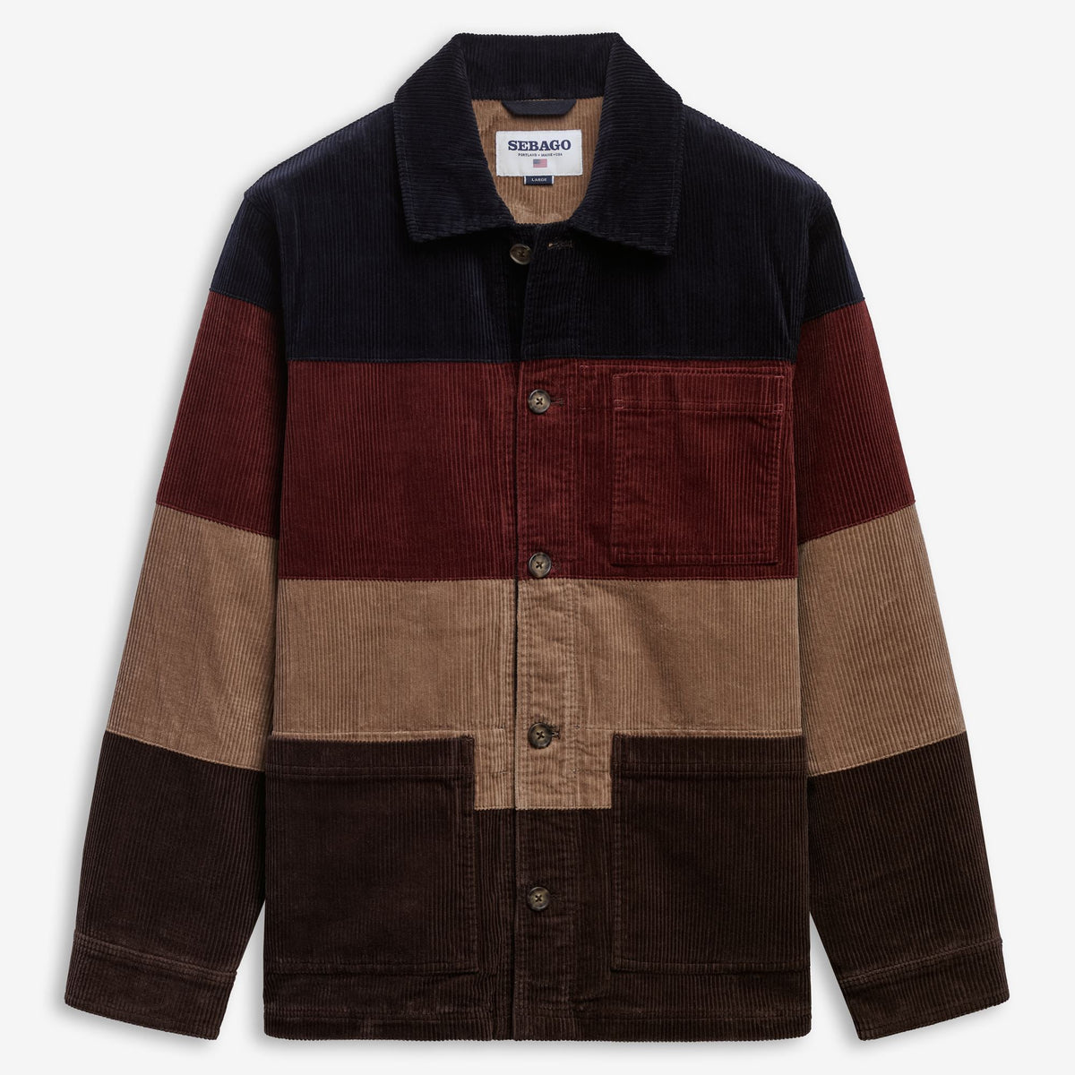 Blaue Unisex-Gestreifte Cordjacke