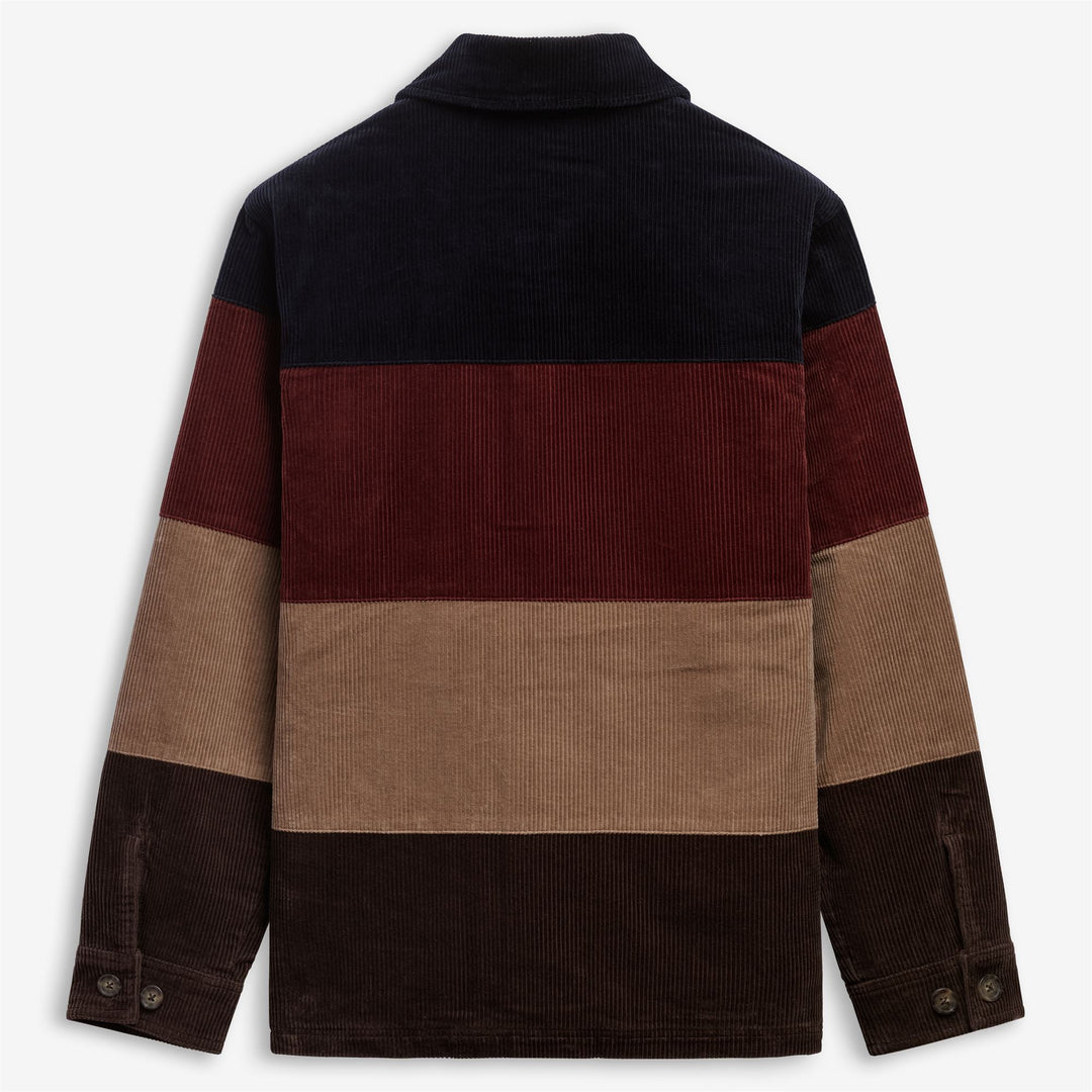Blau-beige Unisex-Cordjacke mit Streifenmuster main
