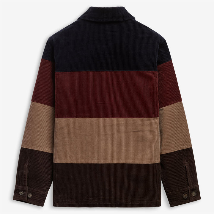 Blau-beige Unisex-Cordjacke mit Streifenmuster 2