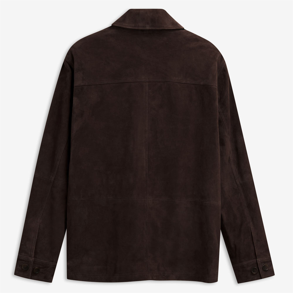 Black Grey Unisex Suede Leather Leisure Jacket with Patch Pockets 02