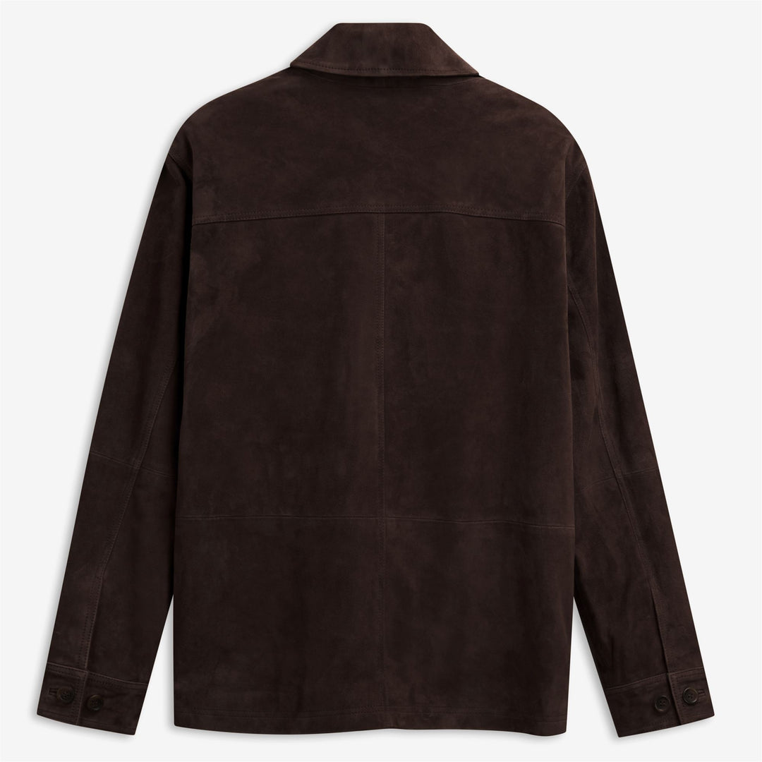 Black Grey Unisex Suede Leather Leisure Jacket with Patch Pockets main