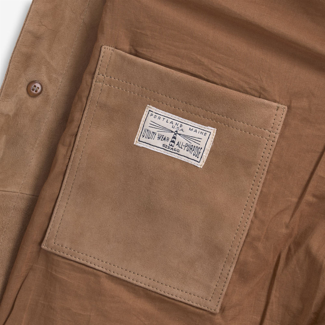 Brown unisex Suede Workwear Jacket with Pockets main