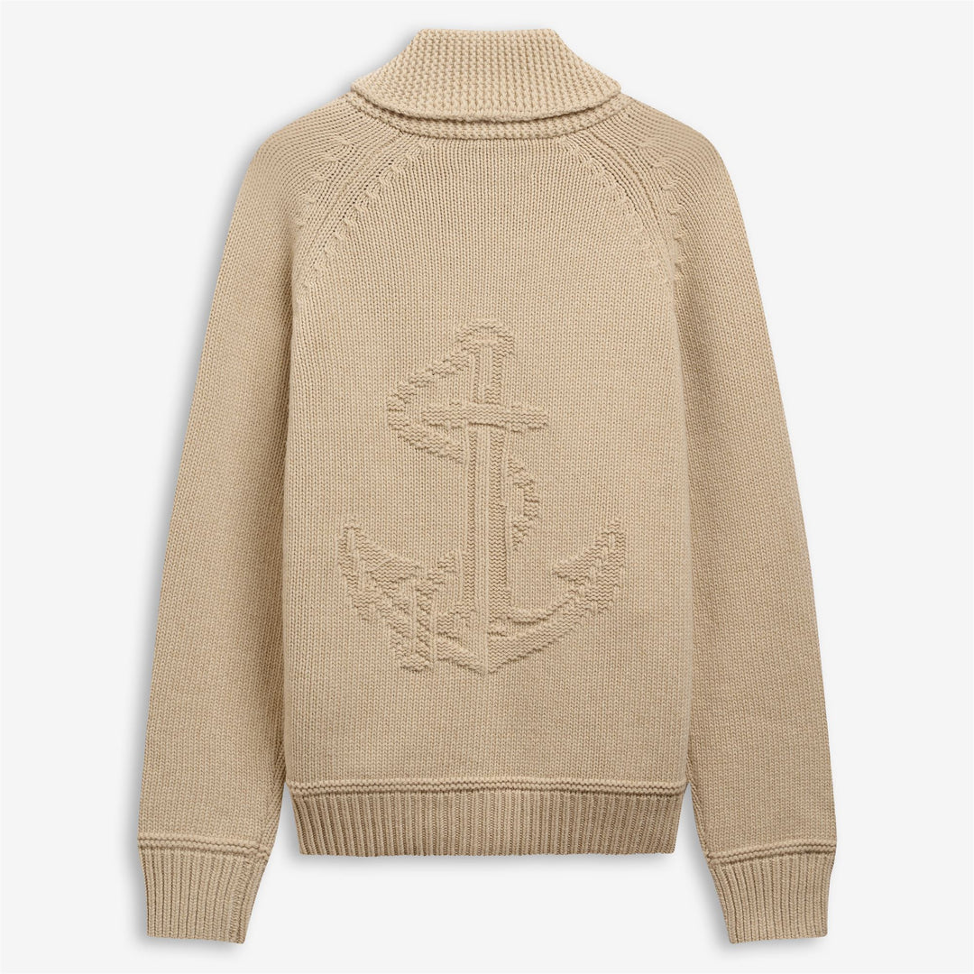 Cárdigan unisex de punto náutico beige para el tiempo libre. main