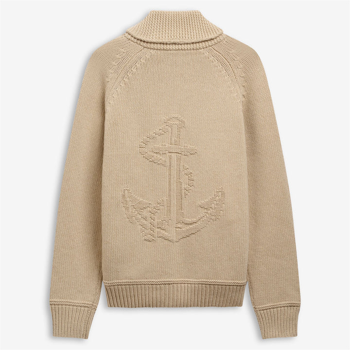 Cárdigan unisex de punto náutico beige para el tiempo libre. 2