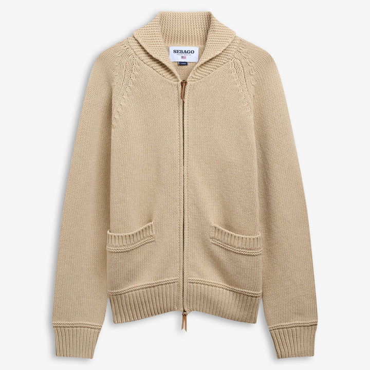 Cárdigan unisex de punto náutico beige para el tiempo libre. 1