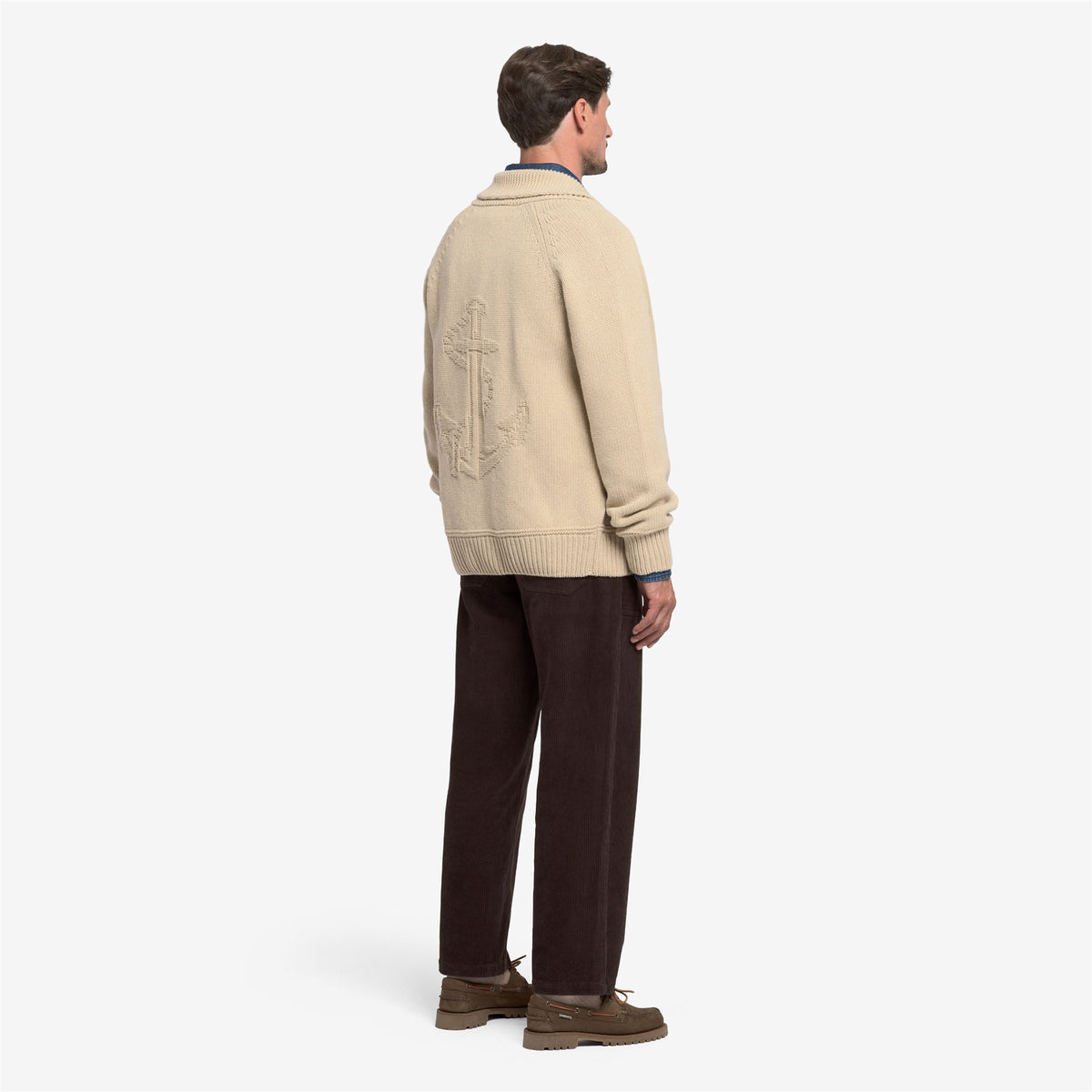 Beige Unisex Wool Cardigan