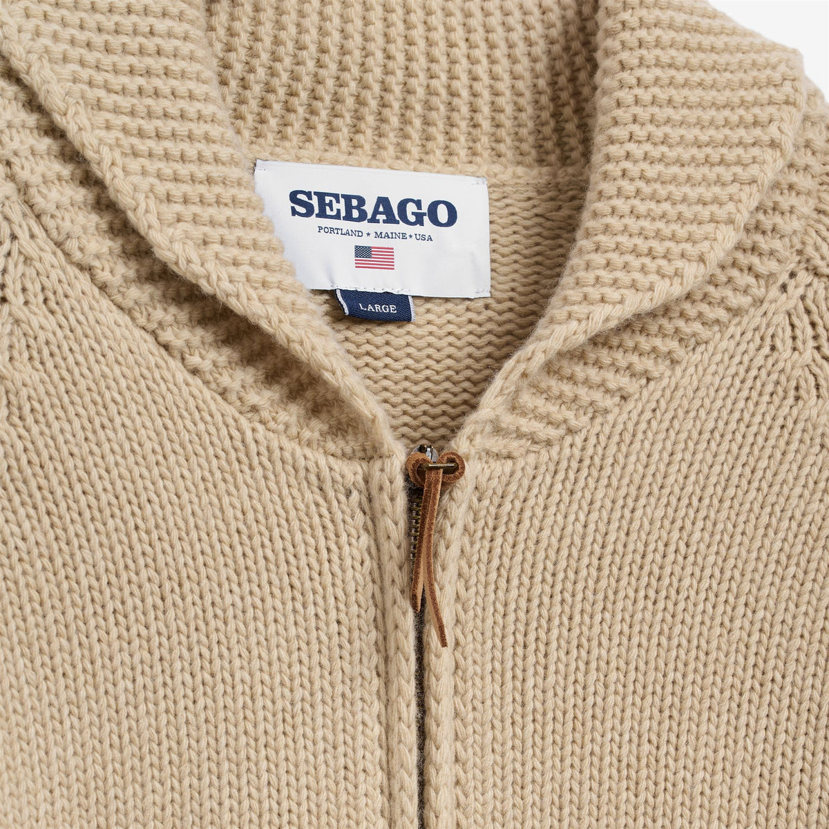 Beige Unisex Wool Cardigan